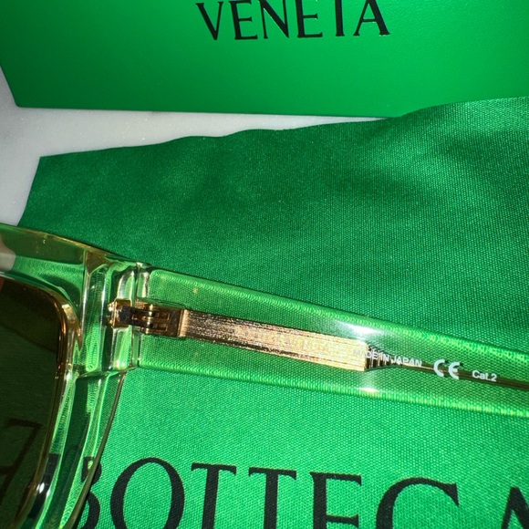 Bottega Veneta BV1122S 003 New Transparent Yellow/Grey Women's Sunglasses - Picture 5 of 13